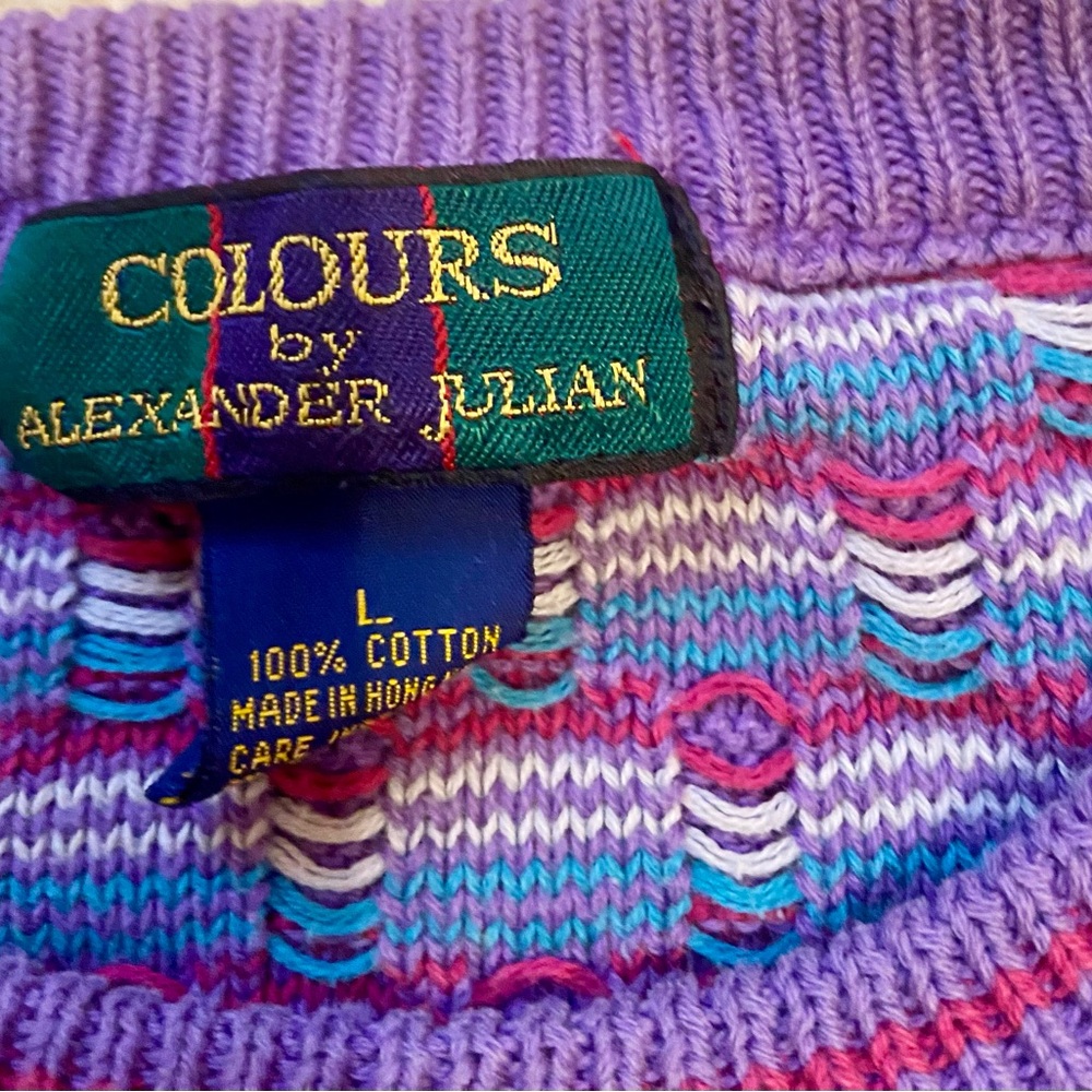 Vintage Colours by Alexander Julian 1980s
100 Percent Cotton Colorful Sweater - Picture 2 of 8